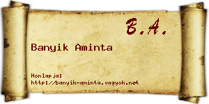 Banyik Aminta névjegykártya